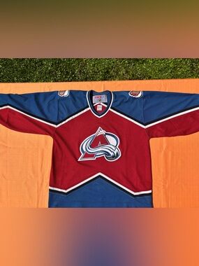 CCM Burgundy and Blue Colorado Avalanche Hockey Jersey